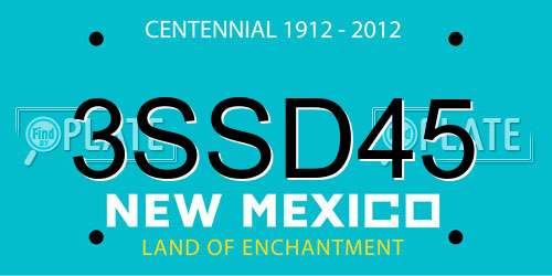 3SSD45 New Mexico License Plate