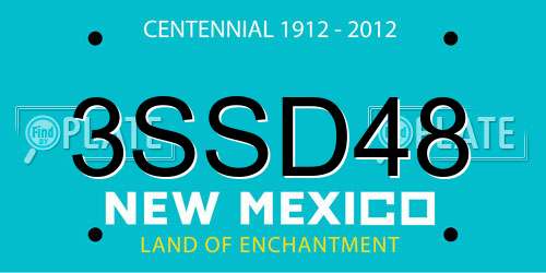 3SSD48 New Mexico License Plate