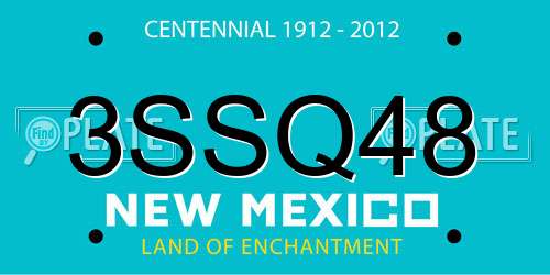 3SSQ48 New Mexico License Plate