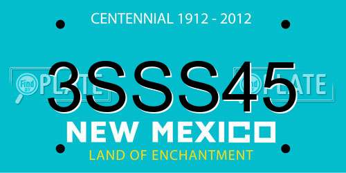 3SSS45 New Mexico License Plate