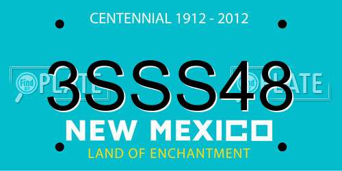 3SSS48 New Mexico License Plate
