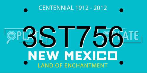 3ST756 New Mexico License Plate