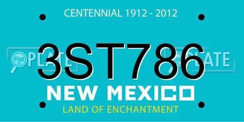 3ST786 New Mexico License Plate