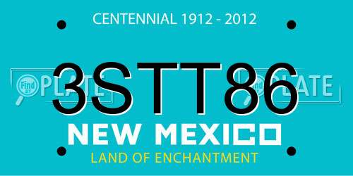 3STT86 New Mexico License Plate