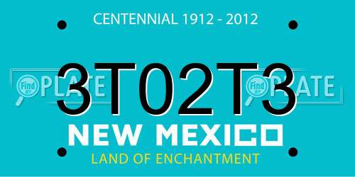 3T02T3 New Mexico License Plate