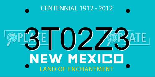 3T02Z3 New Mexico License Plate