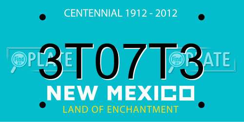 3T07T3 New Mexico License Plate