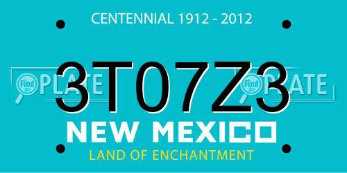 3T07Z3 New Mexico License Plate
