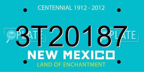 3T20187 New Mexico License Plate