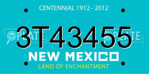 3T43455 New Mexico License Plate