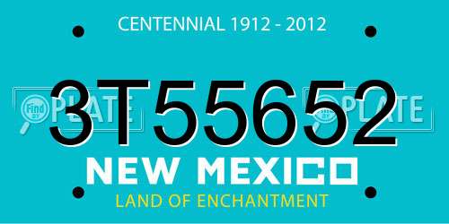 3T55652 New Mexico License Plate