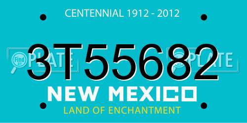 3T55682 New Mexico License Plate