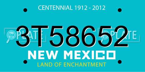 3T58652 New Mexico License Plate