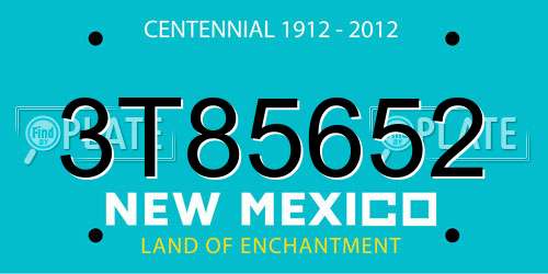 3T85652 New Mexico License Plate
