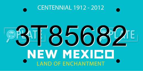 3T85682 New Mexico License Plate