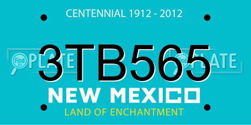 3TB565 New Mexico License Plate