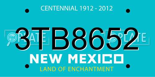 3TB8652 New Mexico License Plate