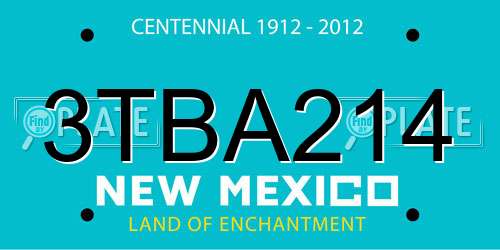 3TBA214 New Mexico License Plate