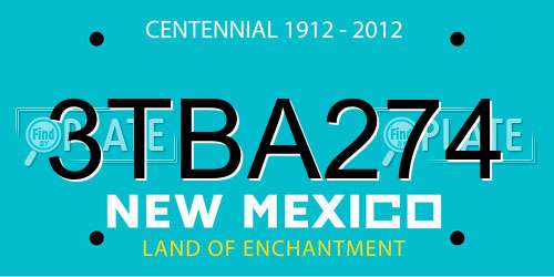 3TBA274 New Mexico License Plate