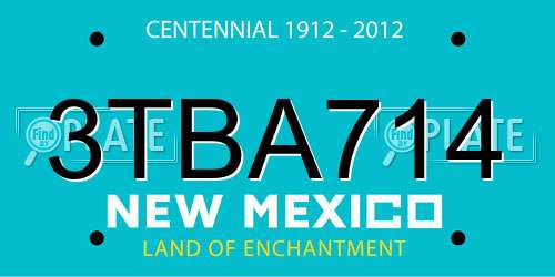 3TBA714 New Mexico License Plate