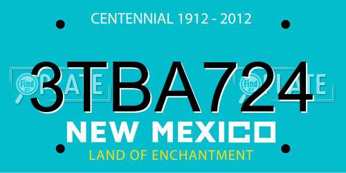 3TBA724 New Mexico License Plate