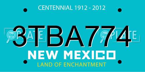 3TBA774 New Mexico License Plate