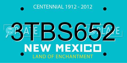 3TBS652 New Mexico License Plate