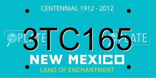 3TC165 New Mexico License Plate
