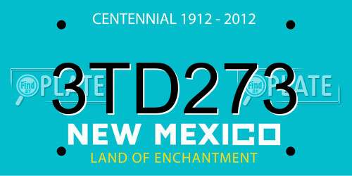 3TD273 New Mexico License Plate