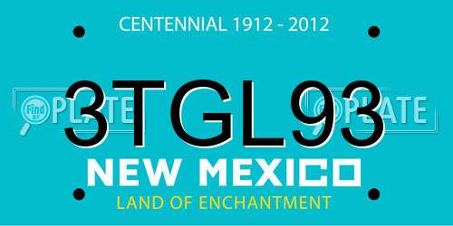 3TGL93 New Mexico License Plate
