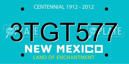 3TGT577 New Mexico License Plate