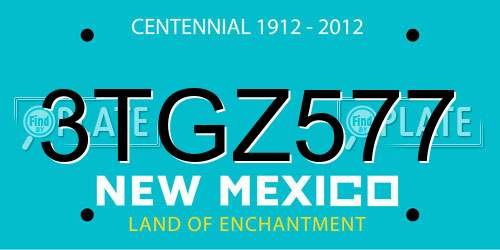 3TGZ577 New Mexico License Plate