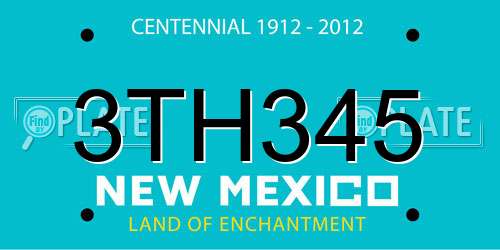 3TH345 New Mexico License Plate