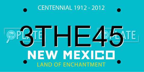 3THE45 New Mexico License Plate