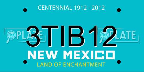 3TIB12 New Mexico License Plate