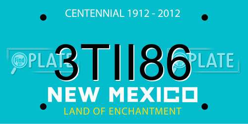 3TII86 New Mexico License Plate