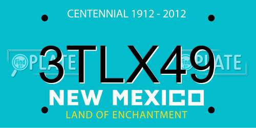3TLX49 New Mexico License Plate