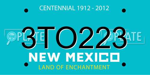 3TO223 New Mexico License Plate