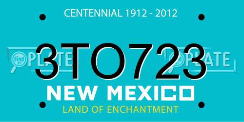 3TO723 New Mexico License Plate