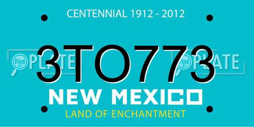 3TO773 New Mexico License Plate