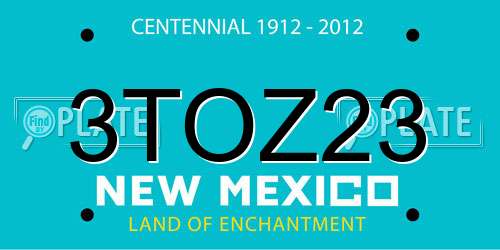 3TOZ23 New Mexico License Plate