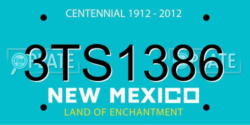 3TS1386 New Mexico License Plate