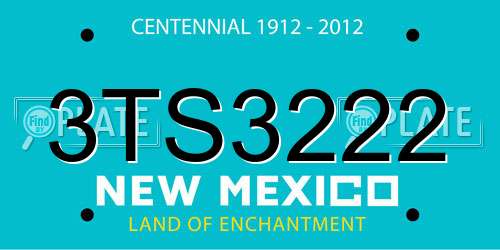 3TS3222 New Mexico License Plate
