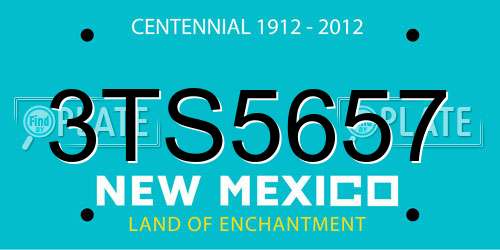 3TS5657 New Mexico License Plate
