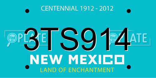 3TS914 New Mexico License Plate