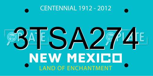 3TSA274 New Mexico License Plate
