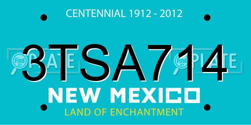 3TSA714 New Mexico License Plate