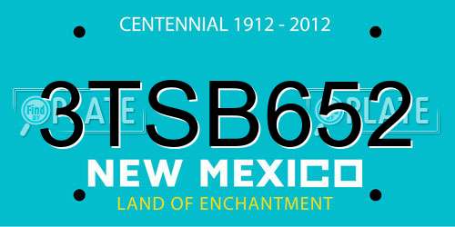 3TSB652 New Mexico License Plate