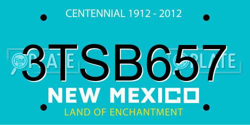 3TSB657 New Mexico License Plate