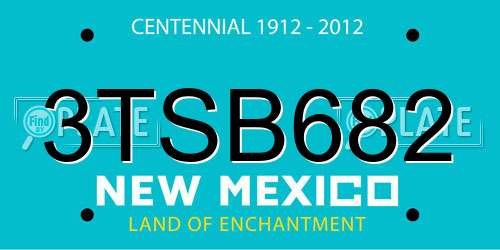 3TSB682 New Mexico License Plate